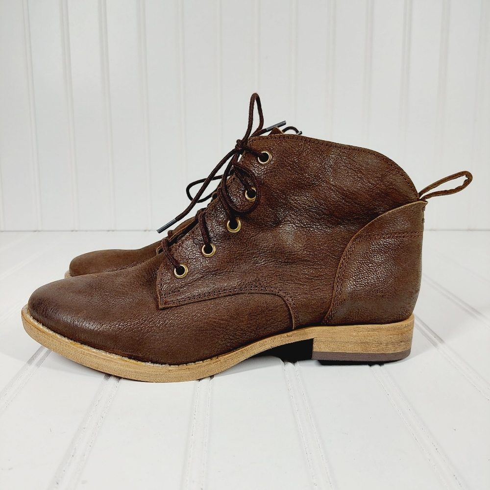 Diba Brown Lace-Up Ankle Booties